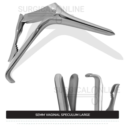 Semm Vaginal Speculum Large, 4" (10 cm) X 1" (2.5 cm) Blades with Self-Retaining 4-Step Locking Handle