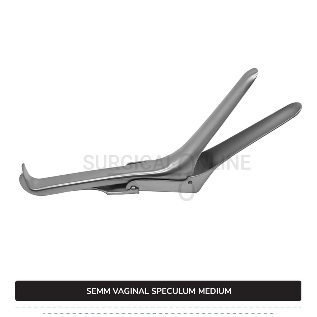 Semm Vaginal Speculum Medium, 4" (10 cm) X 6/9" (1.7 cm) Blades with Self-Retaining 4-Step Locking Handle
