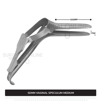 Semm Vaginal Speculum Medium, 4" (10 cm) X 6/9" (1.7 cm) Blades with Self-Retaining 4-Step Locking Handle