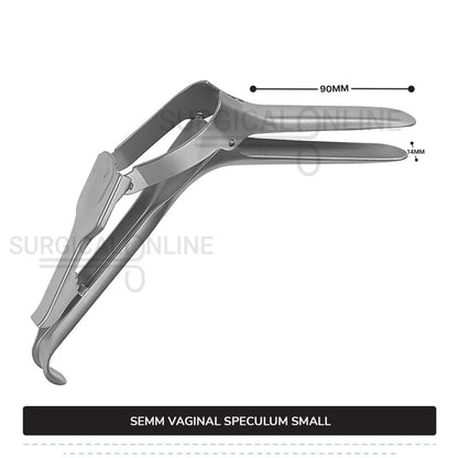 Semm Vaginal Speculum Small, 3 1/2" (9 cm) X 3/5" (1.4 cm) Blades with Self-Retaining 4-Step Locking Handle