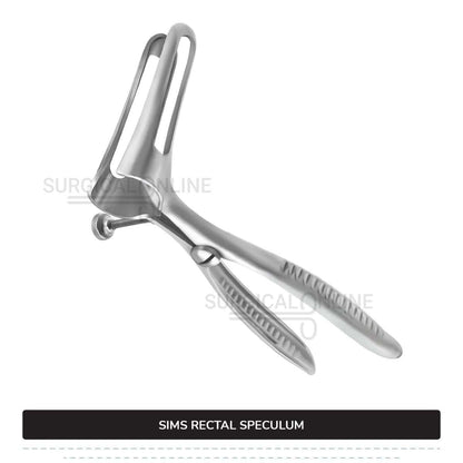 Sims Rectal Speculum, 6" (15.2 cm) Long, With Set Screw, Fenestrated Blades, 3 1/2" (8.9 cm) Long, 5/8" (1.6 cm) Wide