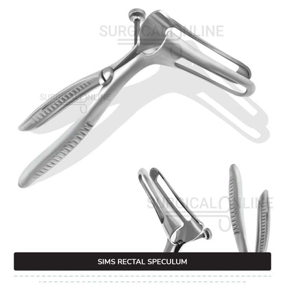 Sims Rectal Speculum, 6" (15.2 cm) Long, With Set Screw, Fenestrated Blades, 3 1/2" (8.9 cm) Long, 5/8" (1.6 cm) Wide