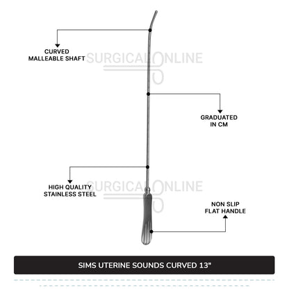 Sims Uterine Sounds Curved 13″