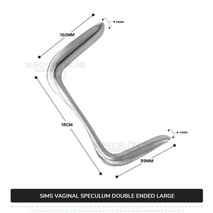 Sims Vaginal Speculum Large 1 3/8″ (3.5 cm) x 3 1/2″ (8.9 cm) And 1 1/2″ (3.8 cm) x 4″ (10.2 cm) Double-Ended