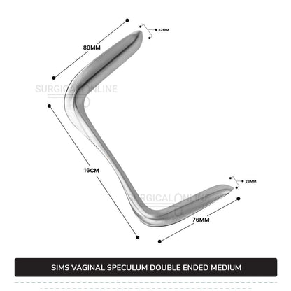Sims Vaginal Speculum Medium 1 1/8″ (2.8 cm) x 3″ (7.6 cm) And 1 1/4″ (3.2 cm) x 3 1/2″ (8.9 cm) Double-Ended