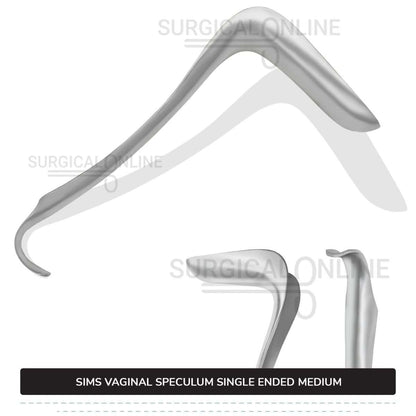 Sims Vaginal Speculum Medium 1 1/4" (3.2 cm) x 3" (7.6 cm) Single-Ended OB/GYN Instruments