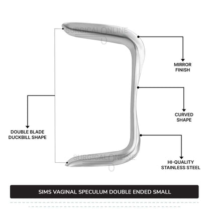 Sims Vaginal Speculum Small 1″ (2.5 cm) x 2 1/2″ (6.4 cm) And 1 1/4" (3.2 cm) x 3" (7.6 cm) Double-Ended