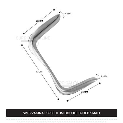 Sims Vaginal Speculum Small 1″ (2.5 cm) x 2 1/2″ (6.4 cm) And 1 1/4" (3.2 cm) x 3" (7.6 cm) Double-Ended