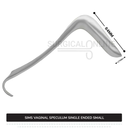 Sims Vaginal Speculum Small 1 1/16" (2.7 cm) x 2 1/2" (6.4 cm) Single-Ended OB/GYN Instruments