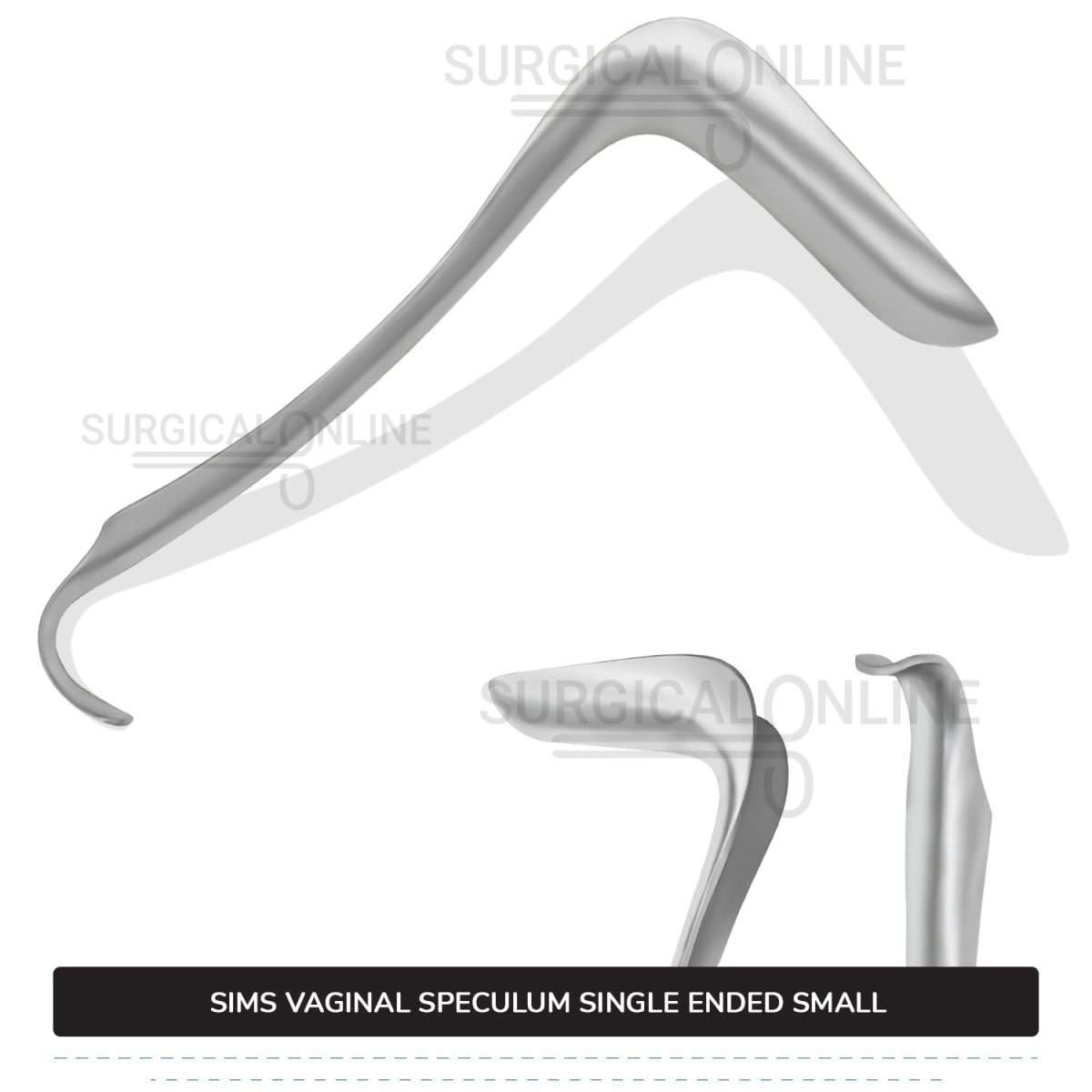 Sims Vaginal Speculum Small 1 1/16" (2.7 cm) x 2 1/2" (6.4 cm) Single-Ended OB/GYN Instruments