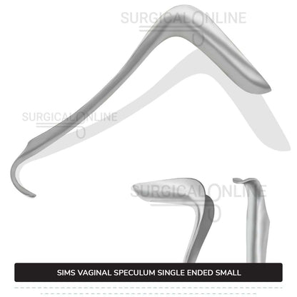 Sims Vaginal Speculum Small 1 1/16" (2.7 cm) x 2 1/2" (6.4 cm) Single-Ended OB/GYN Instruments