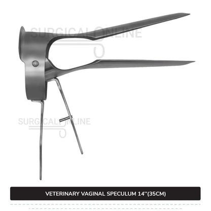 Veterinary Vaginal Speculum 14" (35cm) Two Blades with 6.7" (17cm) Long Handle Ranch Farm Equine Instruments