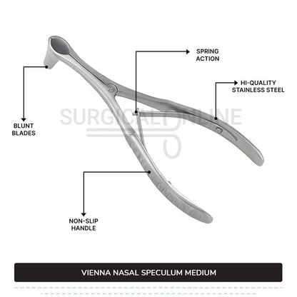 Vienna Nasal Speculum Medium (Child), 5.75" (14.6 cm) Diagnostic ENT Surgical